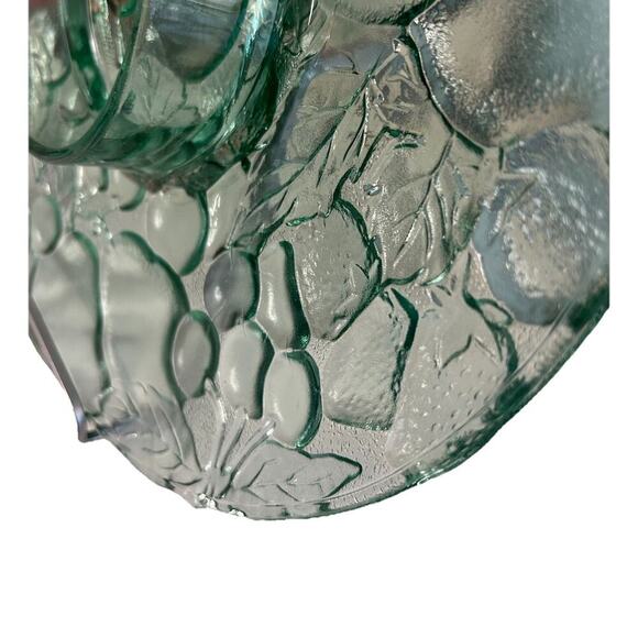 Indiana Glass Chip Dip Tray Madeira Green Raised Fruit Pattern 13” Platter Box - Picture 5 of 11